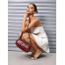 SHEIN ICON Street Style, женская модная однотонная сумка через плечо, бургундия