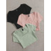 SHEIN EZwear 3 шт. однотонная приталенная футболка с круглым вырезом и короткими рукавами, розовый