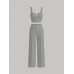 SHEIN MOD: женская однотонная майка на бретельках и узкие брюки, серый