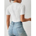 SHEIN Трикотажное боди из однотонной ребристой ткани Frenchy, белый SHEIN Трикотажное боди из однотонной ребристой ткани Frenchy, белый