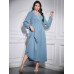 SHEIN Modely Женское платье прямого кроя с рукавами-фонариками и бисером, синий SHEIN Modely Женское платье прямого кроя с рукавами-фонариками и бисером, синий
