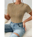 SHEIN Трикотажное боди из однотонной ребристой ткани Frenchy, хаки