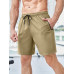 Мужские спортивные шорты SHEIN для фитнеса с буквенным принтом и шнурком на талии, хаки