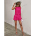 SHEIN Clasi в горошек с принтом без рукавов и круглым вырезом, ярко-розовый SHEIN Clasi в горошек с принтом без рукавов и круглым вырезом, ярко-розовый