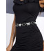 SHEIN ICON Серебряная поясная цепочка со стразами в форме бабочки, серебро