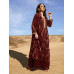 SHEIN Najma Платье свободного кроя с вышивкой и зубчатым воротником, бургундия SHEIN Najma Платье свободного кроя с вышивкой и зубчатым воротником, бургундия