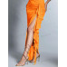 SHEIN BAE Женское однотонное плиссированное платье с воротником-халтер, апельсин
