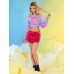 SHEIN Укороченный толстовка с завязками сбоку и мультяшным рисунком, фиолетовый SHEIN Укороченный толстовка с завязками сбоку и мультяшным рисунком, фиолетовый