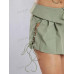 SHEIN Haute Комплект из топа и юбки со шнуровкой и завязками, армейский зеленый