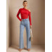 SHEIN BAE Прозрачная приталенная футболка с открытыми плечами и сборками вверх, красный