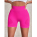 SHEIN Однотонные спортивные шорты с высокой талией для отдыха, ярко-розовый