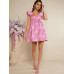 SHEIN Haute Жаккардовое платье с рюшами и бантом на рукавах, розовый