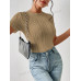 SHEIN Трикотажное боди из однотонной ребристой ткани Frenchy, хаки
