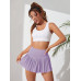 SHEIN Спортивная мини-юбка с градиентными плиссированными шортами для повседневного и повседневного использования, сиреневый фиолетовый