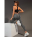 SHEIN Йога Базовые дышащие бесшовные спортивные леггинсы с широким поясом, черный SHEIN Йога Базовые дышащие бесшовные спортивные леггинсы с широким поясом, черный