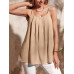 SHEIN Clasi однотонный плиссированный свободный повседневный топ-бретелька, абрикос SHEIN Clasi однотонный плиссированный свободный повседневный топ-бретелька, абрикос