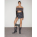 SHEIN ICON Женская модная винтажная красная сумка через плечо с заклепками, серый