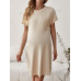 SHEIN Однотонное повседневное платье с карманами и рукавами «летучая мышь» для беременных, абрикос SHEIN Однотонное повседневное платье с карманами и рукавами «летучая мышь» для беременных, абрикос