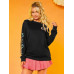 SHEIN 1 шт. Толстовка с заниженными плечами и буквенным рисунком, черный