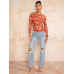 SHEIN BAE Однотонная приталенная футболка с открытыми плечами и складками, абрикос