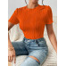SHEIN Трикотажное боди из однотонной ребристой ткани Frenchy, апельсин SHEIN Трикотажное боди из однотонной ребристой ткани Frenchy, апельсин