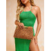 SHEIN SXY Модный тканый клатч в отпускном стиле, коричневый