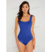 SHEIN BASICS Однотонное облегающее боди с квадратным вырезом, королевский синий