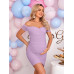 SHEIN Однотонное облегающее модное платье для беременных с открытыми плечами, сиреневый фиолетовый