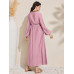 SHEIN Mulvari Женское платье с вырезом и геометрическим узором, розовый SHEIN Mulvari Женское платье с вырезом и геометрическим узором, розовый