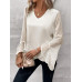 SHEIN Clasi Swiss Блузка с рукавами-колокольчиками и запахом в горошек, абрикос