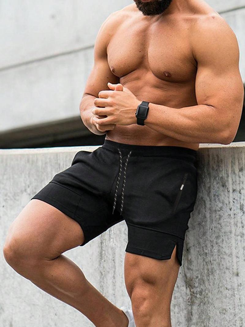 SHEIN Sport PWRUP Мужские спортивные шорты с завязками на талии, черный