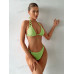 SHEIN Swim BAE Однотонный текстурированный комплект из двух частей купальника, мятно-зеленый