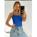 SHEIN BAE женская сексуальная однотонная майка с открытой спиной, королевский синий SHEIN BAE женская сексуальная однотонная майка с открытой спиной, королевский синий