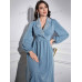 SHEIN Modely Женское платье прямого кроя с рукавами-фонариками и бисером, синий SHEIN Modely Женское платье прямого кроя с рукавами-фонариками и бисером, синий