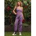 SHEIN VARSITIE Sports SUMMER Outdoor Basic с открытой спиной и КОМБИНЕЗОНОМ, фиолетовый