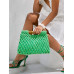 SHEIN SXY Модный тканый клатч в отпускном стиле, зеленый SHEIN SXY Модный тканый клатч в отпускном стиле, зеленый