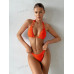 SHEIN Swim BAE Однотонный текстурированный комплект из двух частей купальника, апельсин