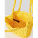 SHEIN VCAY Желтая мини-соломенная сумка с двойной ручкой, желтый
