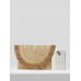 SHEIN VCAY Соломенная сумка с полосатым узором и бахромой, абрикос