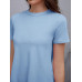 SHEIN LUNE Трикотажное однотонное повседневное платье с круглым вырезом и короткими рукавами, голубые