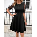 SHEIN Clasi Однотонное женское платье, черный SHEIN Clasi Однотонное женское платье, черный