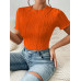 SHEIN Трикотажное боди из однотонной ребристой ткани Frenchy, апельсин SHEIN Трикотажное боди из однотонной ребристой ткани Frenchy, апельсин