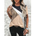 SHEIN Clasi Полосатая футболка с короткими рукавами и круглым вырезом с цветными блоками, абрикос SHEIN Clasi Полосатая футболка с короткими рукавами и круглым вырезом с цветными блоками, абрикос