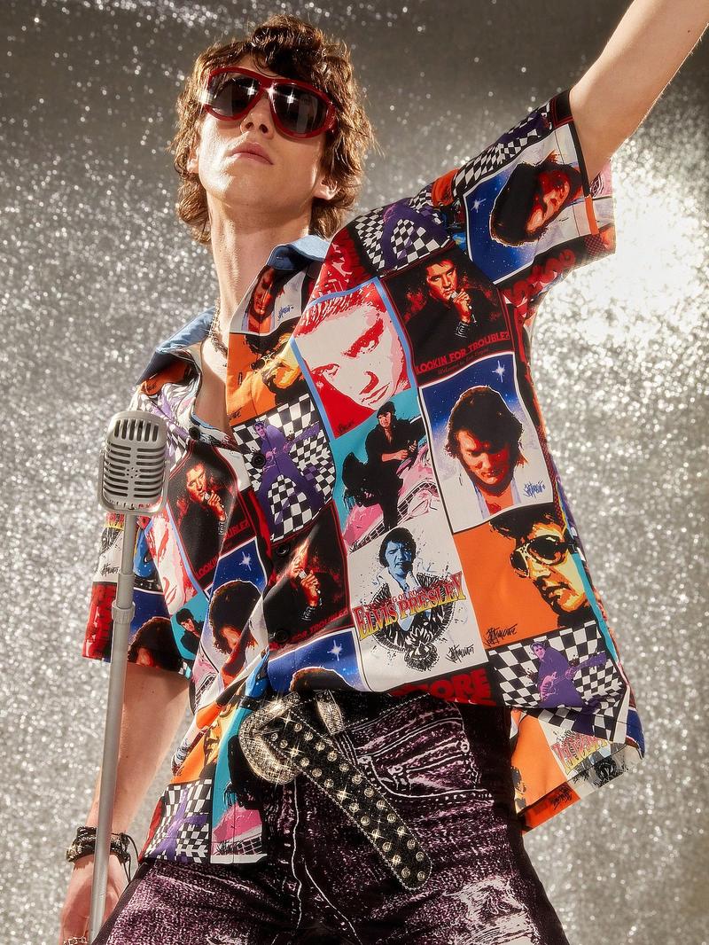 SHEIN Мужская рубашка с принтом в стиле пэчворк, многоцветный