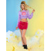 SHEIN Укороченный толстовка с завязками сбоку и мультяшным рисунком, фиолетовый SHEIN Укороченный толстовка с завязками сбоку и мультяшным рисунком, фиолетовый