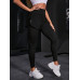 SHEIN Ежедневные повседневные однотонные спортивные леггинсы 2 в 1 с высокой талией, черный