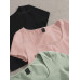 SHEIN EZwear 3 шт. однотонная приталенная футболка с круглым вырезом и короткими рукавами, розовый
