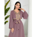 SHEIN Modely женское арабское платье в стиле пэчворк из тканой ленты с бахромой и длинными рукавами, пыльный фиолетовый
