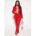 SHEIN SXY Женский однобортный пиджак с закругленным воротником, красный