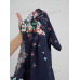 SHEIN Clasi Женское платье миди с v-образным вырезом и короткими рукавами с цветочным принтом, темно-синий SHEIN Clasi Женское платье миди с v-образным вырезом и короткими рукавами с цветочным принтом, темно-синий